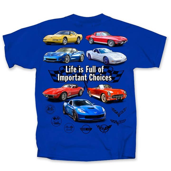 Corvette Important Choices T-Shirt for wholesale by Joe Blow T's
