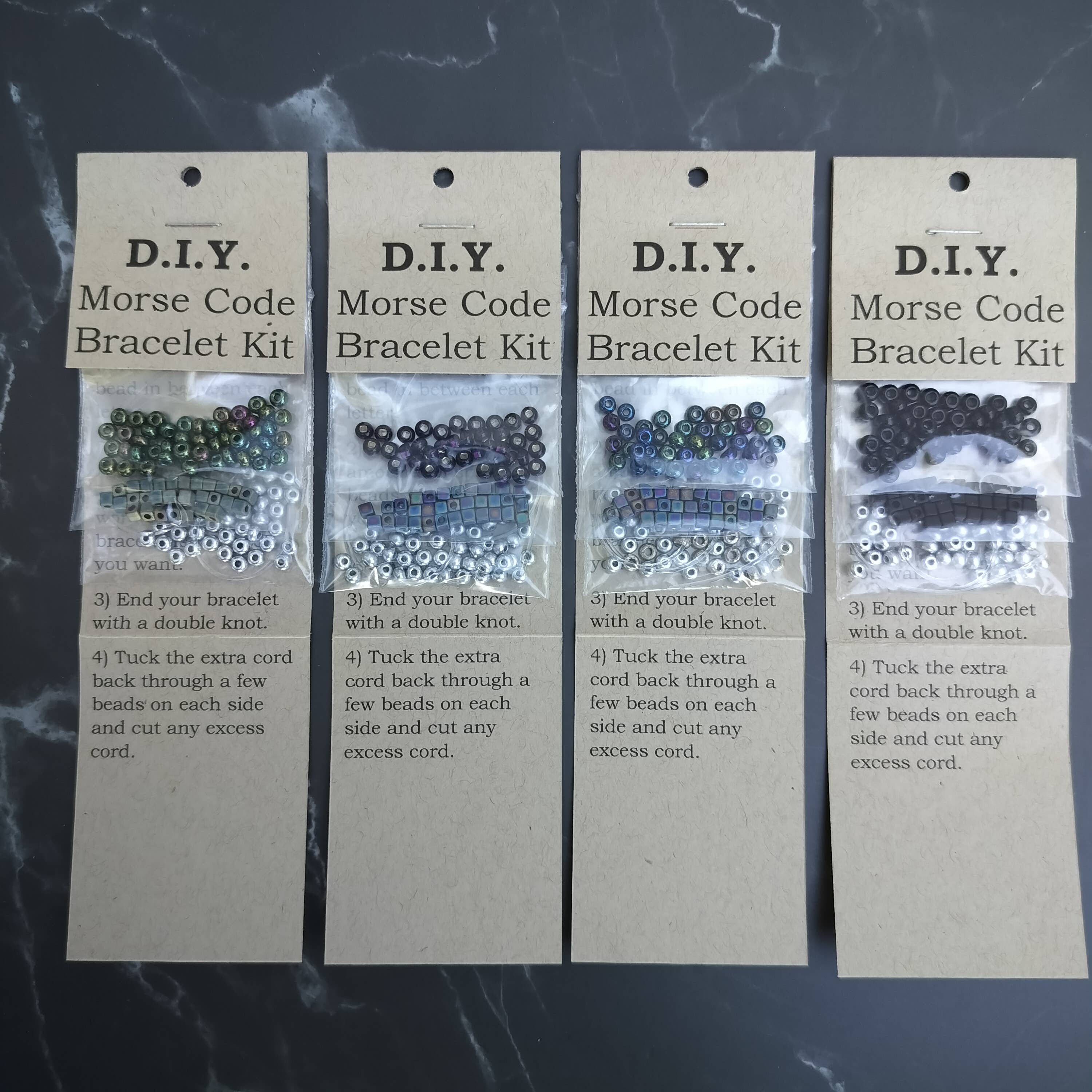 MorseLeather Co. - Wholesale DIY Craft Kit - Kids - DIY Kit Morse Code Bracelet - Stretchy Bracelet1