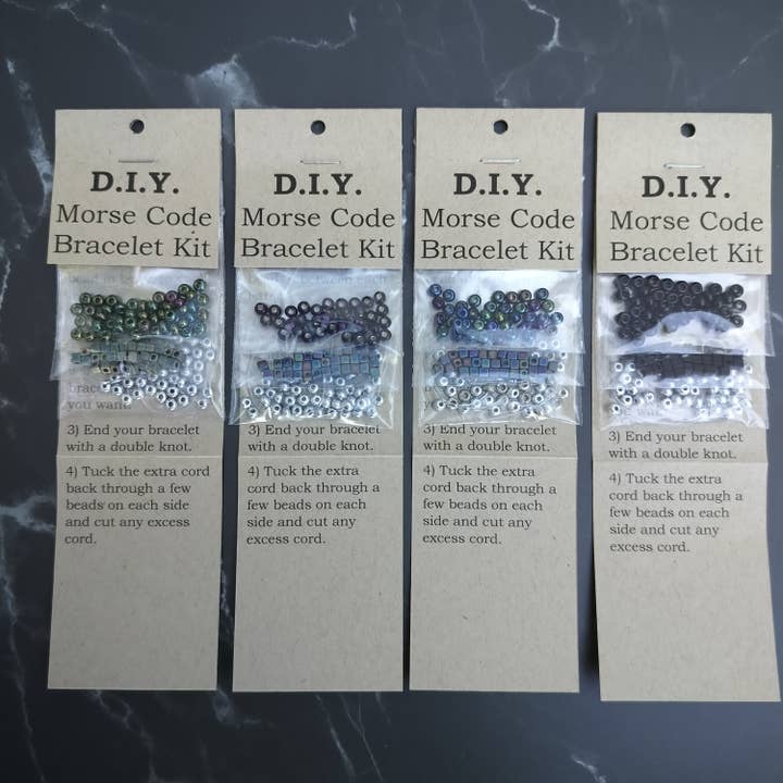 MorseLeather Co. - Wholesale DIY Craft Kit - Kids - DIY Kit Morse Code Bracelet - Stretchy Bracelet1