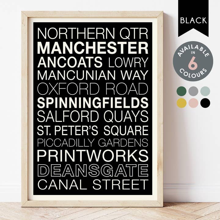 MANCHESTER STREETS PRINT for wholesale by Rankidoodle Printshop