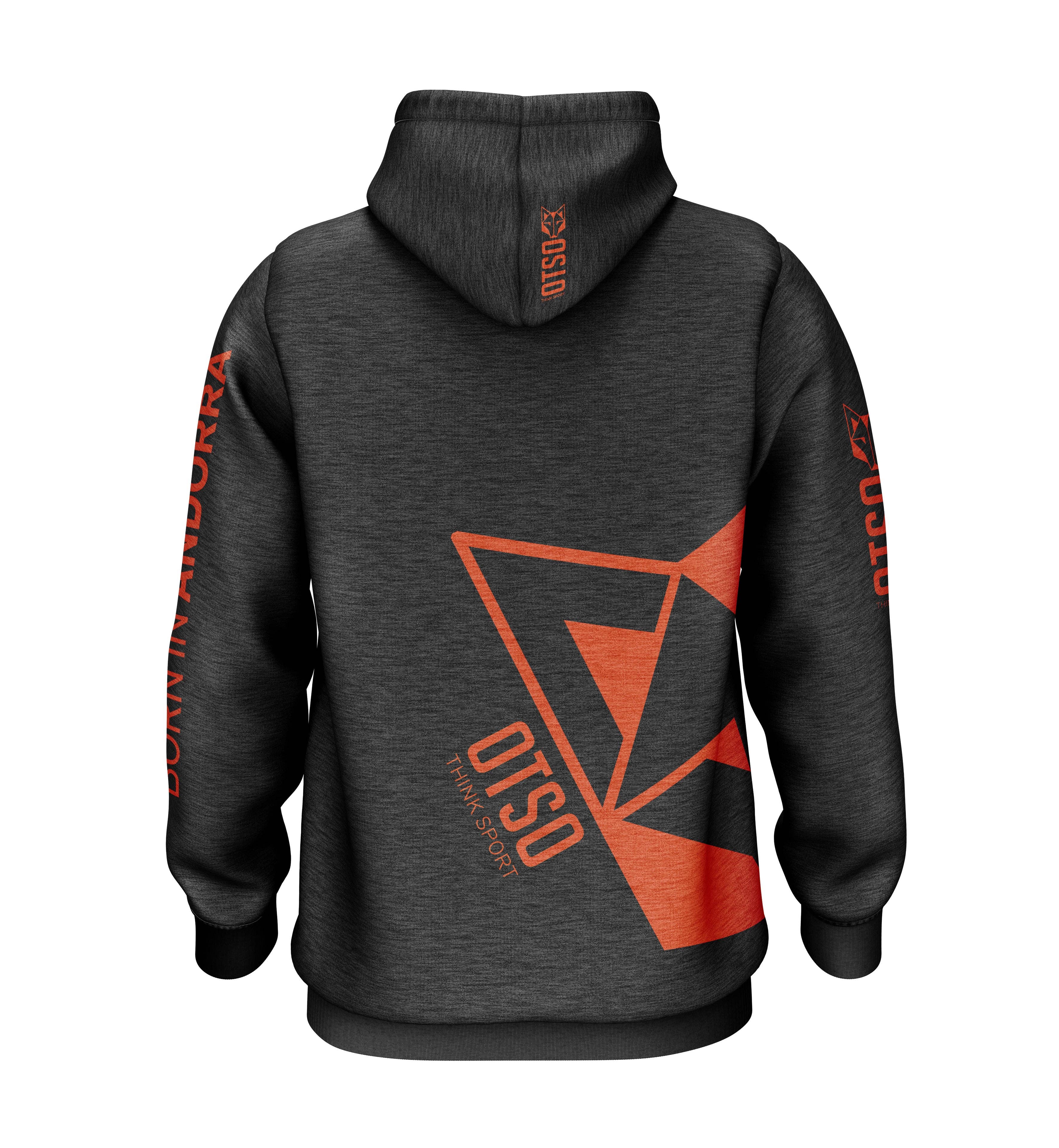 OTSO - Wholesale Hoodie - Men's - Hoodie Black & Fluo Orange Otso1