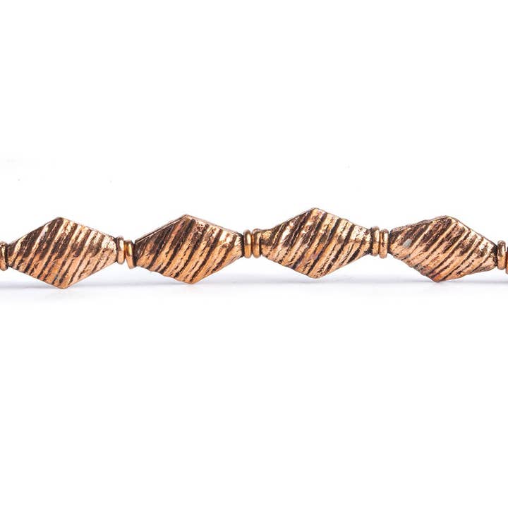 The Bead Traders - Wholesale Beads - 14mm Copper Bicone Beads 8.5 inch 18 pieces