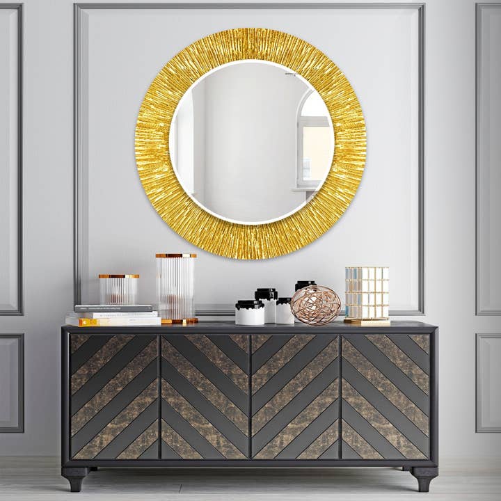 Miroir mural abstrait en verre trempé pour la vente par MyPhotostation