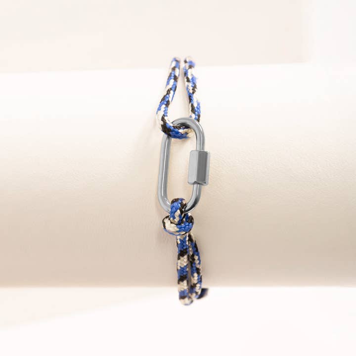 WJW - Wholesale Link & Chain Bracelet - 18K Gold PVD Stainless Steel Navy Rope Carabiner Bracelet7