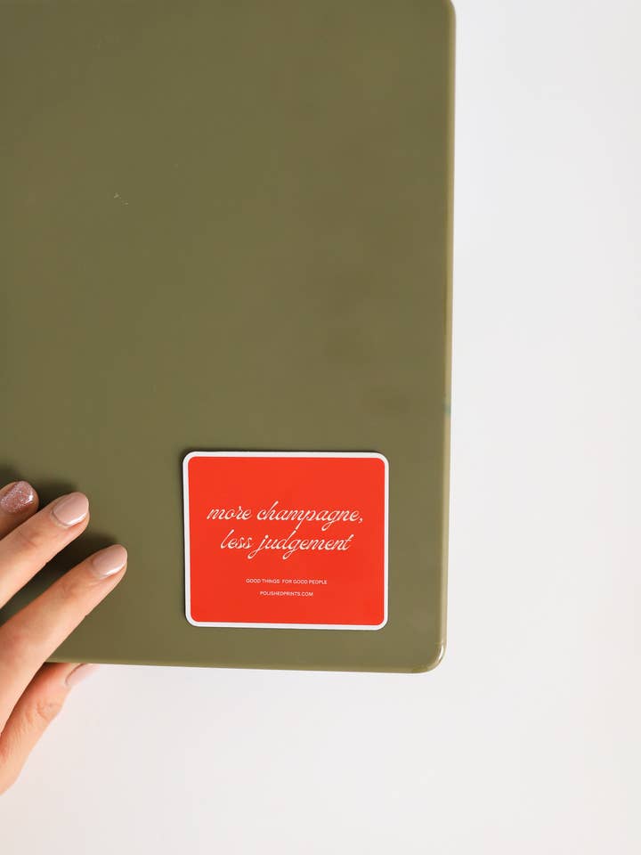 Adhesivo impermeable More Champagne Red, individual, divertido para venta al por mayor de Polished Prints