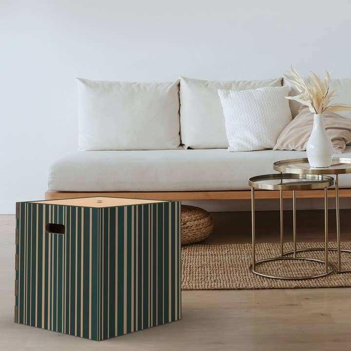 Enceinte amplifiée Soundpotai Chic Stripes – Pouf design 40×40 pour la vente par Rippotai