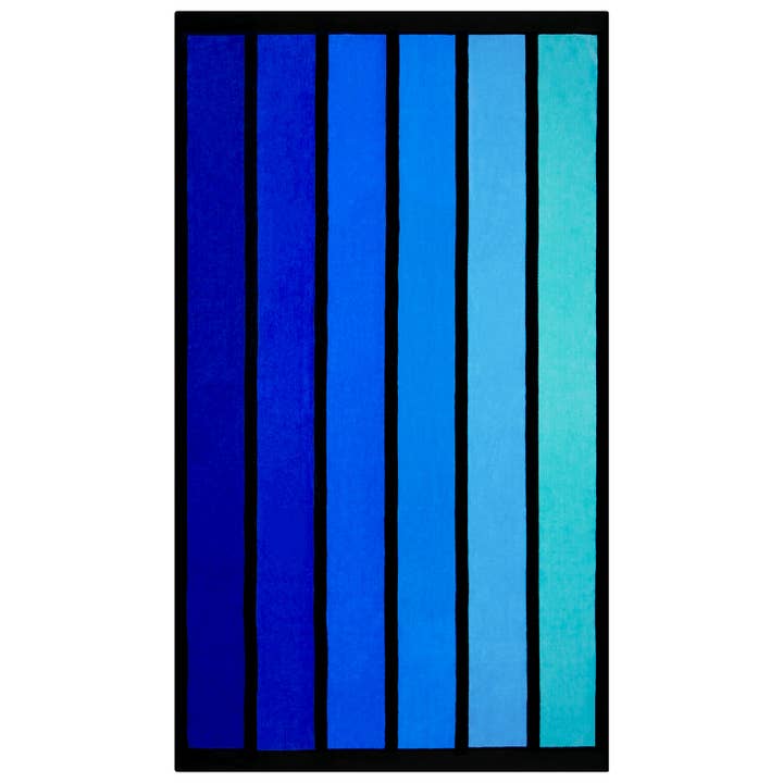 HAPPY BLUE fluwelen badstof strandlaken - Maat L voor wholesale door Le comptoir de la plage