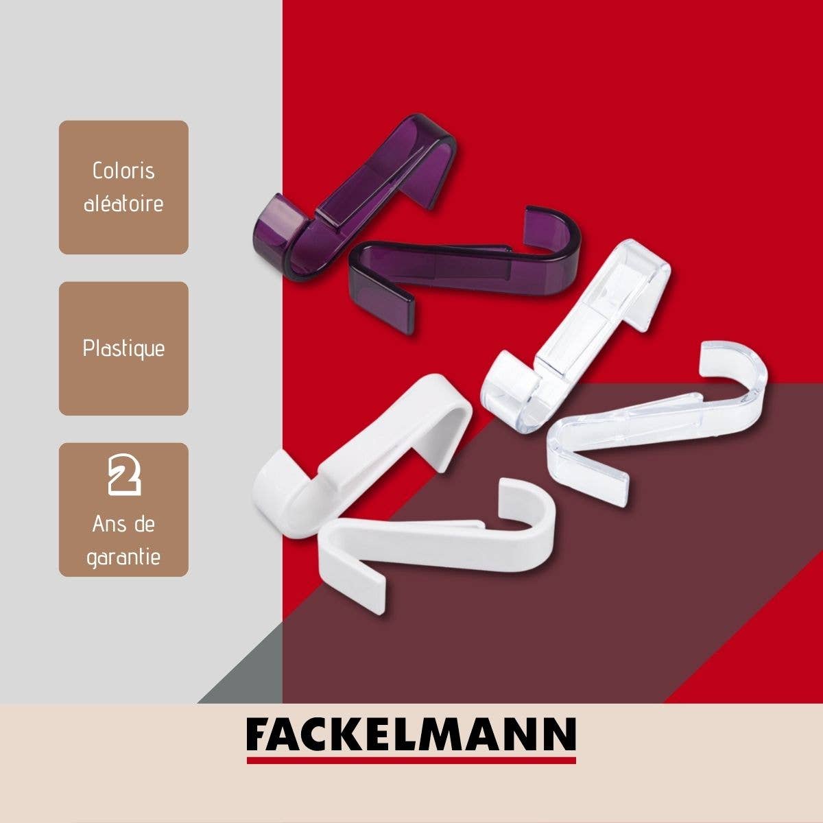 Fackelmann - Vendita all'ingrosso Gancio da parete - Set di 2 ganci per scaldasalviette Tecno3