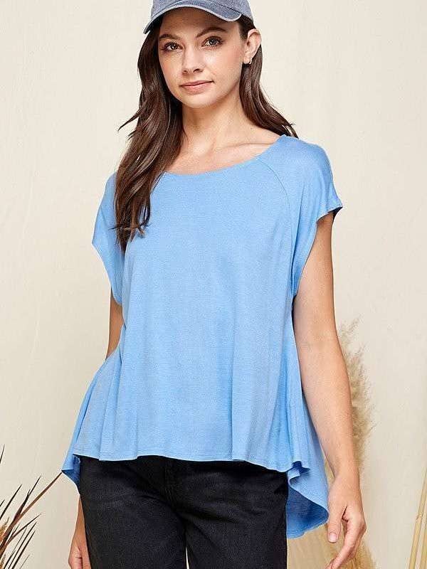 AY46989 - ÜBERGROßES FLIEßENDES HIGH-LOW-RAGLAN-T-SHIRT für den Großhandel von Heart & Hips