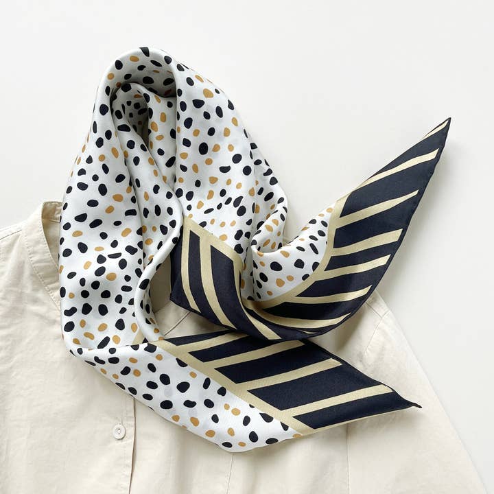 65 Terrazzo Dots Silk Square Scarf for Women & Men | Silk Neckerchief |Silk Bandana Scarf | Silk Neck Scarf for wholesale by LuluLane
