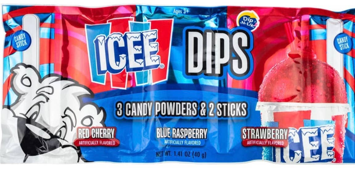 O'Shea's Candies Sweet Shop - Wholesale Hard Candy - Nostalgic 1958 ICEE® Dips Candy Powder & Stick 3 PACK 18ct1