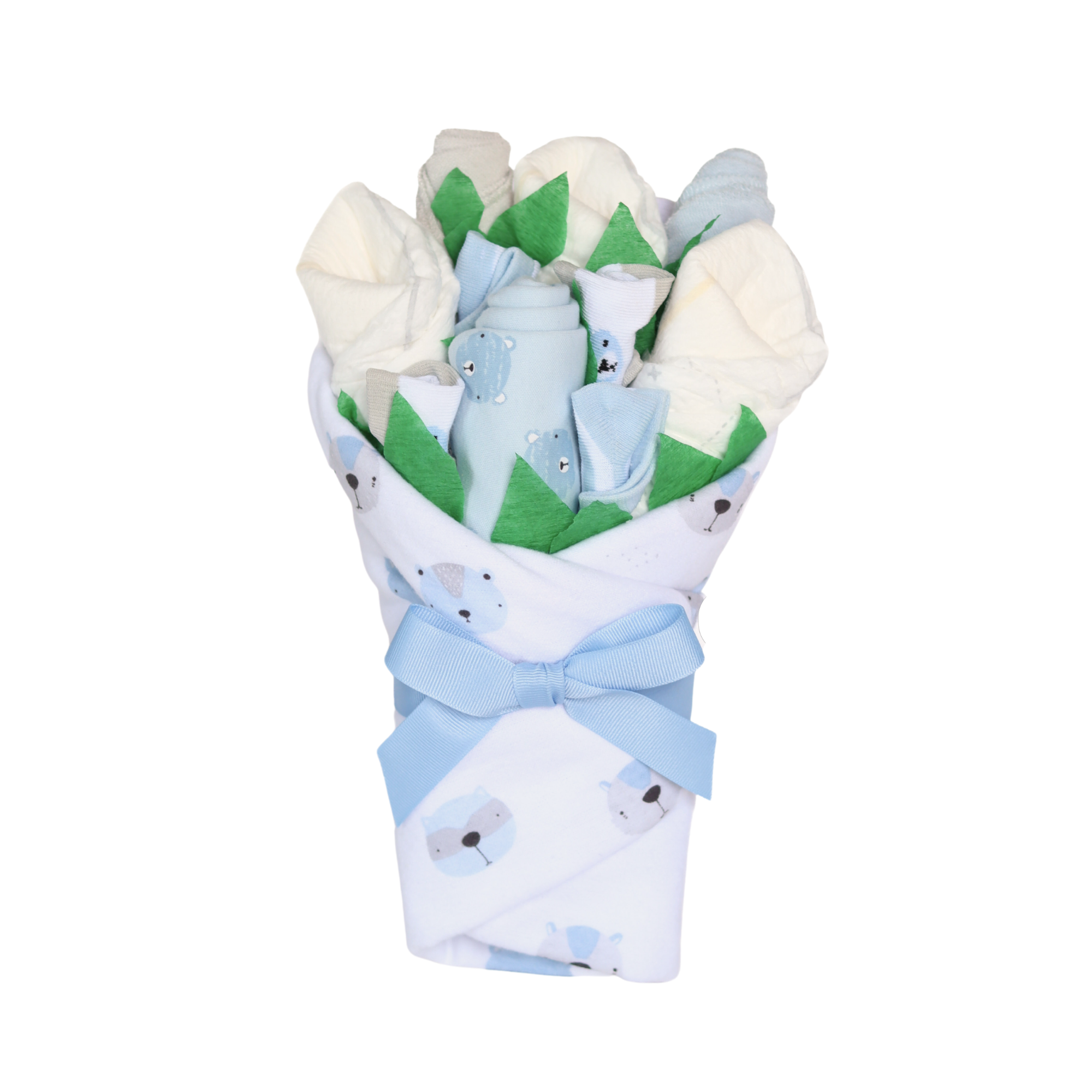 Baby Blossom Company - Wholesale New Mom Gift Box/Set - New Baby Boy Gift Layette Bouquet - Bear6