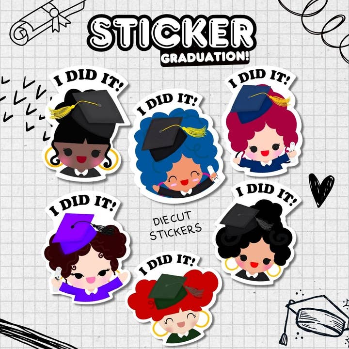 Adesivo sagomato Mijas Graduation I Did That (Faccia) per la vendita all'ingrosso da parte di Hola Mijas Bonitas