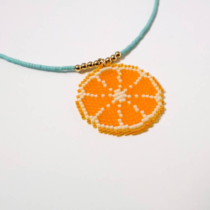 Orange Slice Necklace for wholesale by CLARAMING