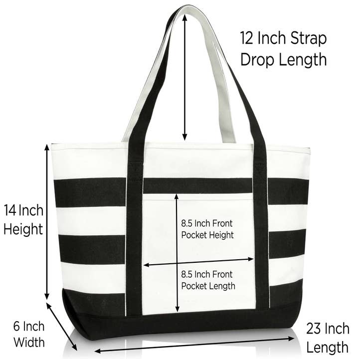 Dalix - Wholesale Tote Bag - Women's - DALIX Ocean Sailboat Womens Embroidered Striped Tote Bag3