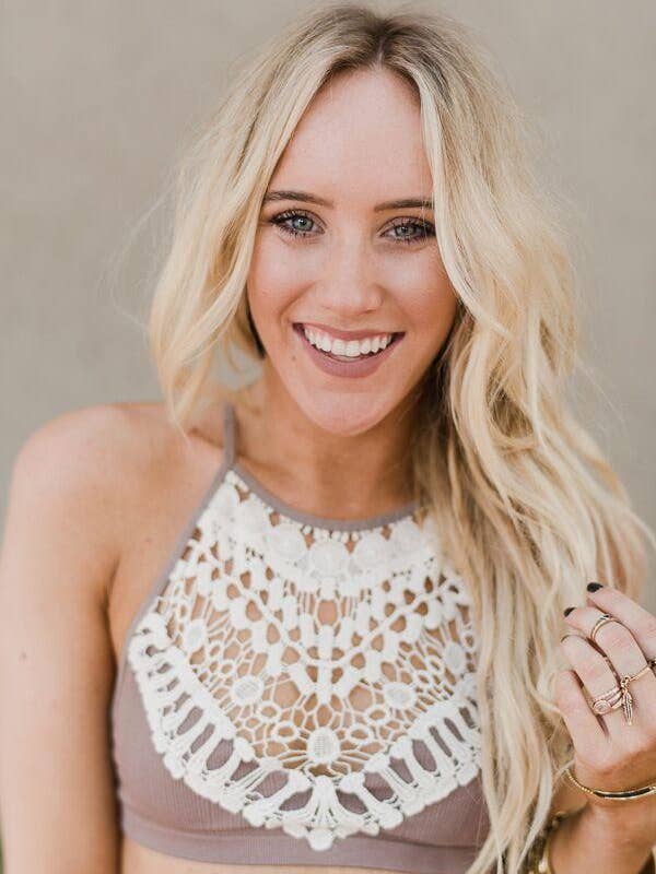 Crochet High Neck Bralette - Mocha for wholesale by Three Bird Nest