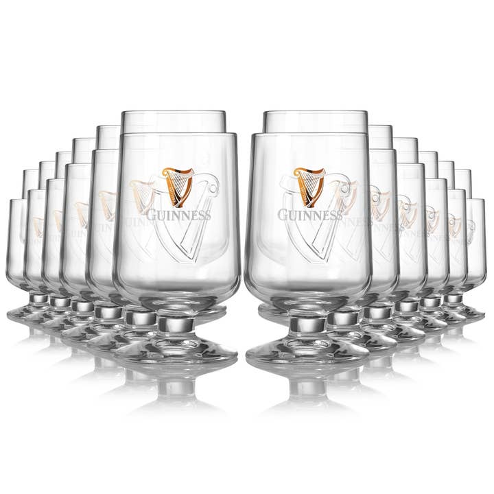 Guinness Embossed Stem Glass 24 Pack for wholesale by James Trading Group INC