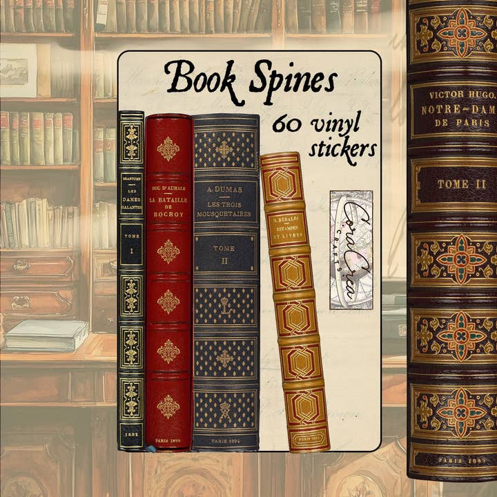 Book Spines Sticker Tin Box for wholesale by CoraCreaCrafts
