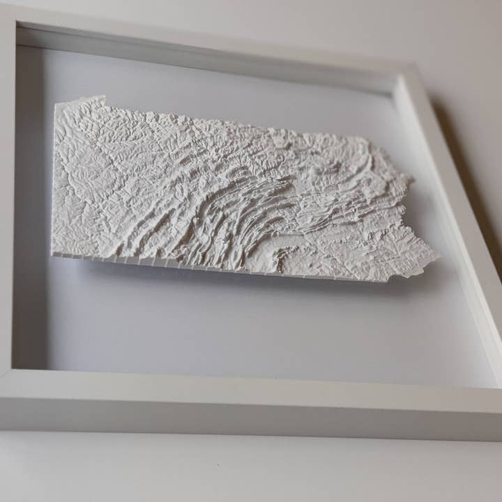 Micropolitan - Vente Décoration murale - Carte topographique 3D de Pennsylvanie | Art mural 3D de la carte de l'État8