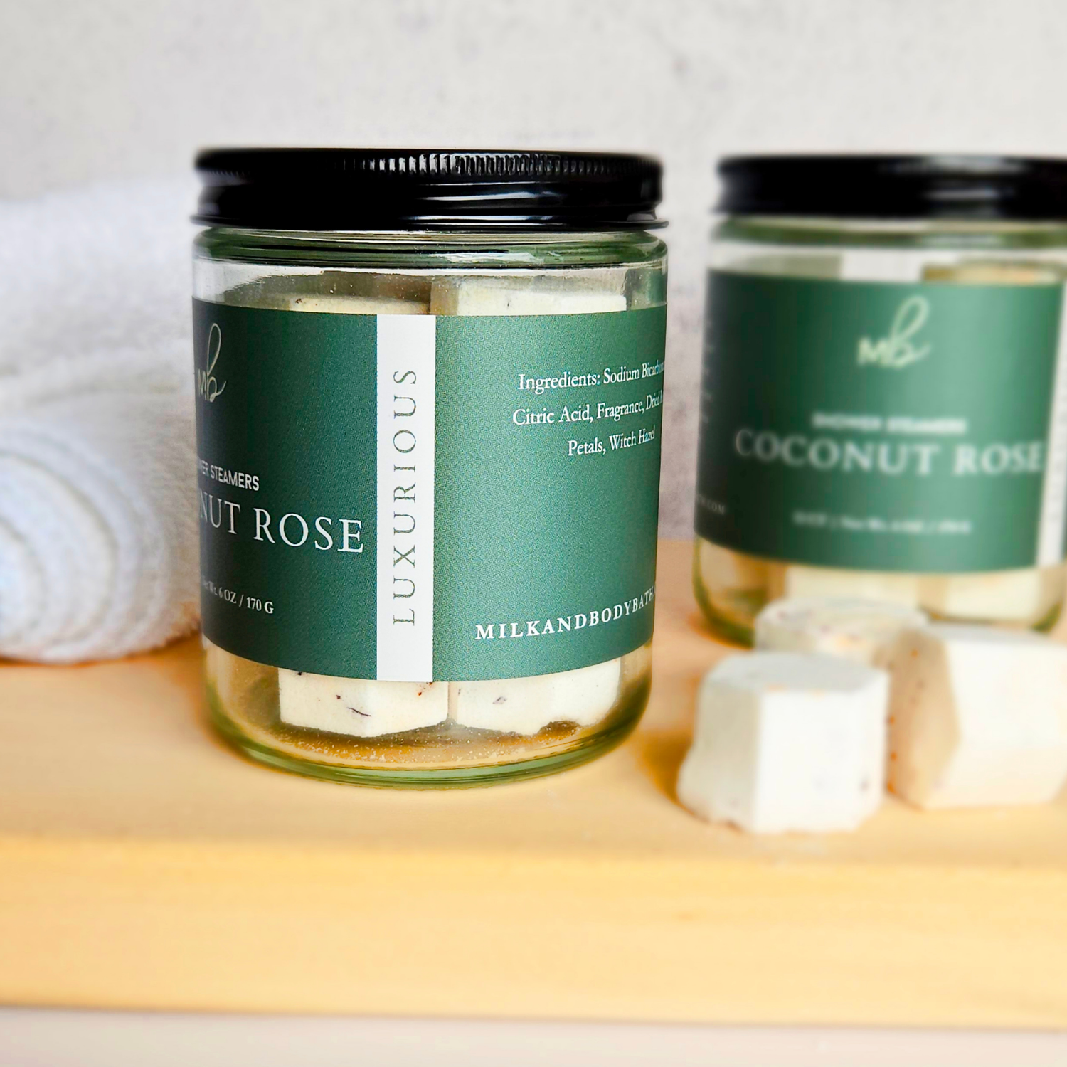 Milk + Body - Vente Bombe de douche/galet bien-être pour la douche - Bocaux à vapeur pour mini-douche 12 carats | Aromathérapie13