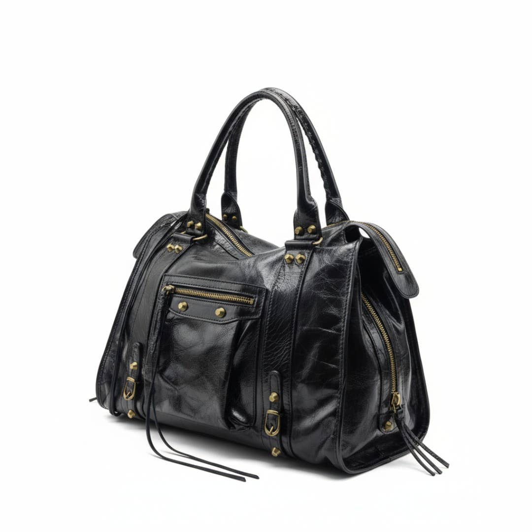 ZEEN - Vente Sac porté épaule – femme - Sac cuir BALIA Nero3