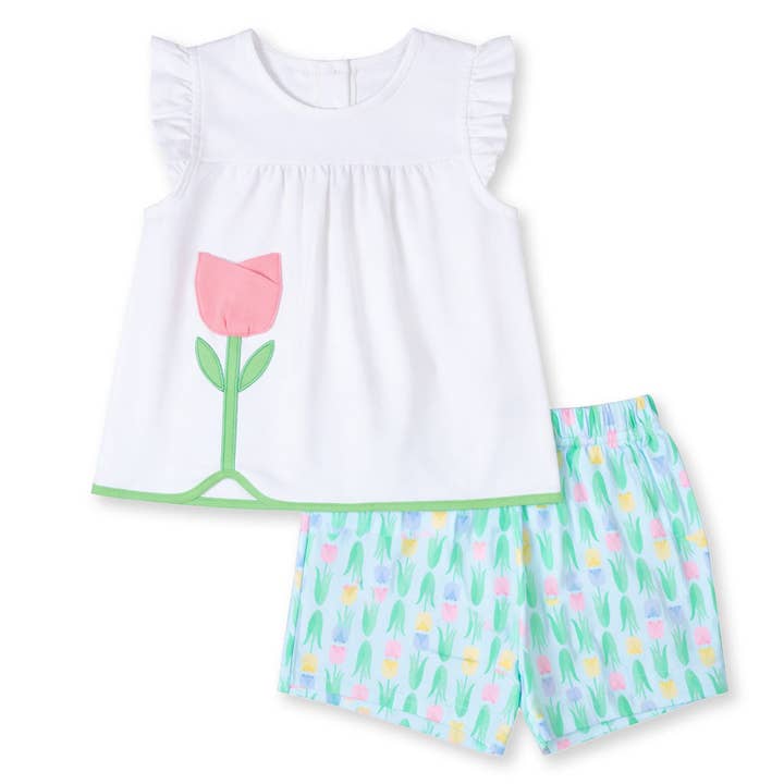 Printed Knit Tulip Short Set for wholesale by Florence Eiseman
