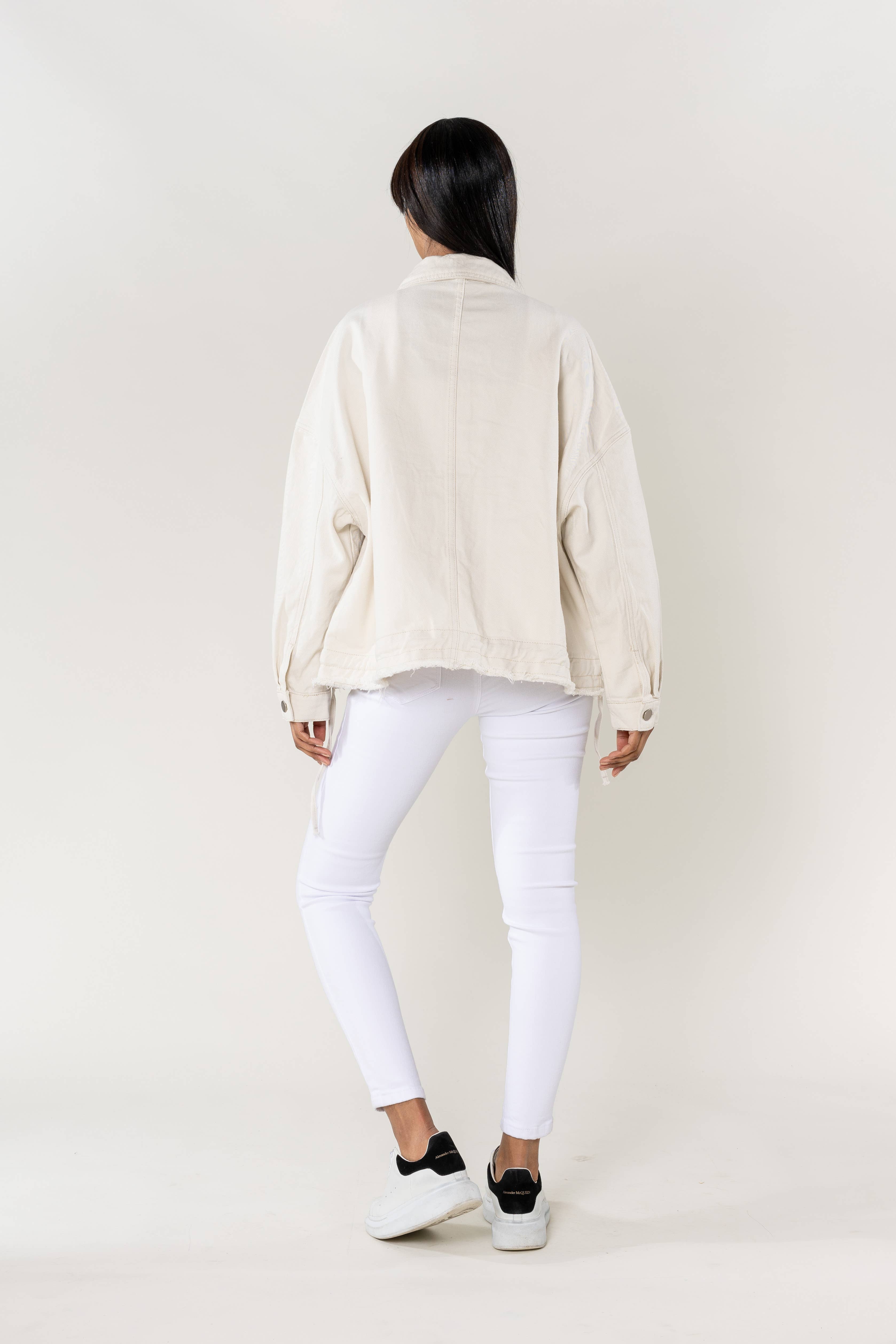 Nina Carter – Casaco de ganga - Mulher por atacado – Casaco de ganga oversized Nina Carter bolsos grandes S56231