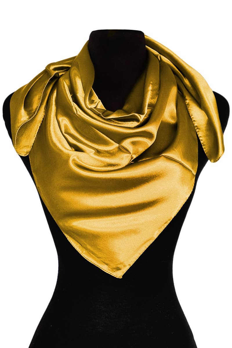 Cap Zone - Vente Écharpe – femme - Foulard carré brillant en satin polyester effet soie25