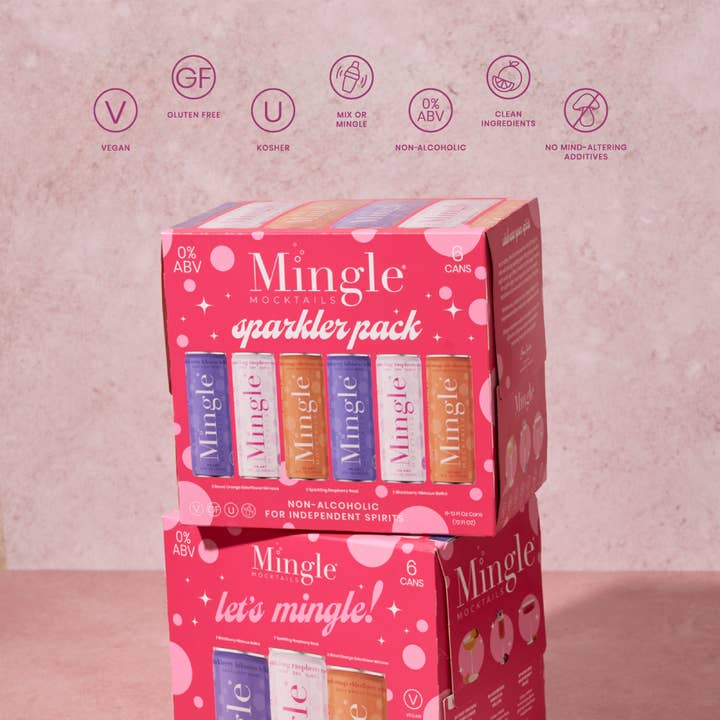 Mingle Mocktails - Wholesale Non-Alcoholic Aperitif/Mocktail - Mingle Non-Alcoholic Mocktails Sparkler Pack 24 Can Variety