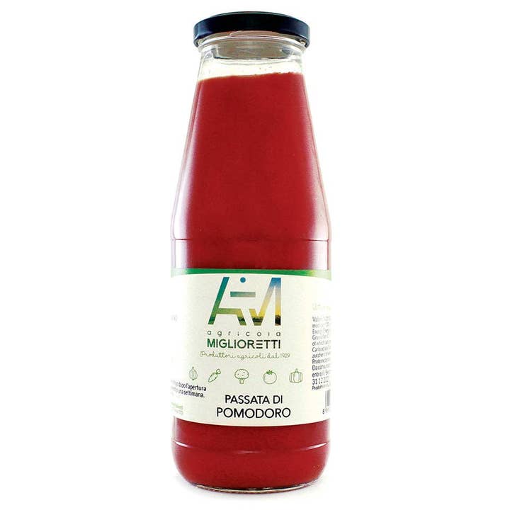 Organic Passata 690g MIGLIORETTI | No Salt | Made in Italy for wholesale by Santini Gusto Unico