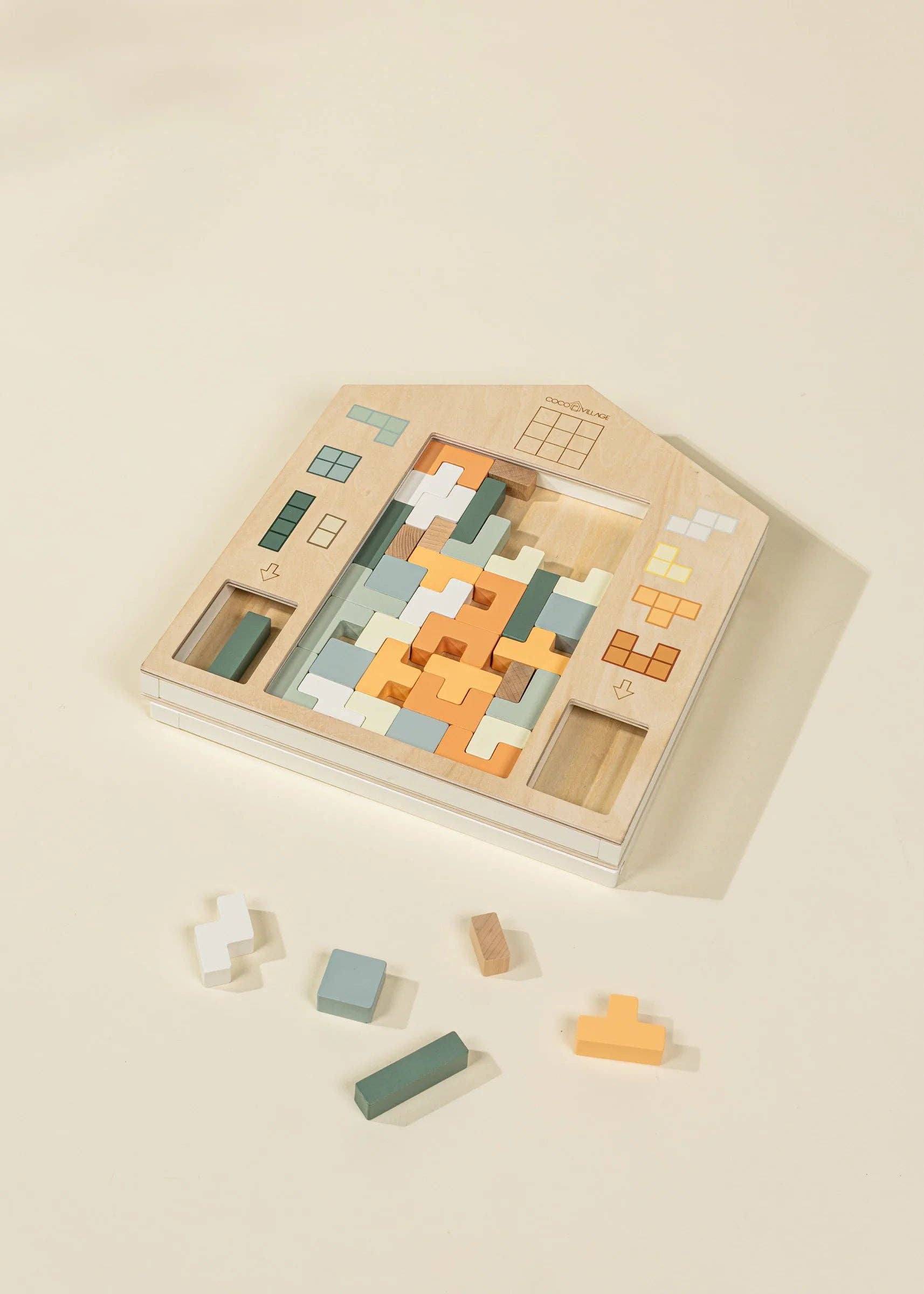 Coco Village - Wholesale Puzzle - Kids - Wooden Tetris Puzzle Toy (40 pcs)1