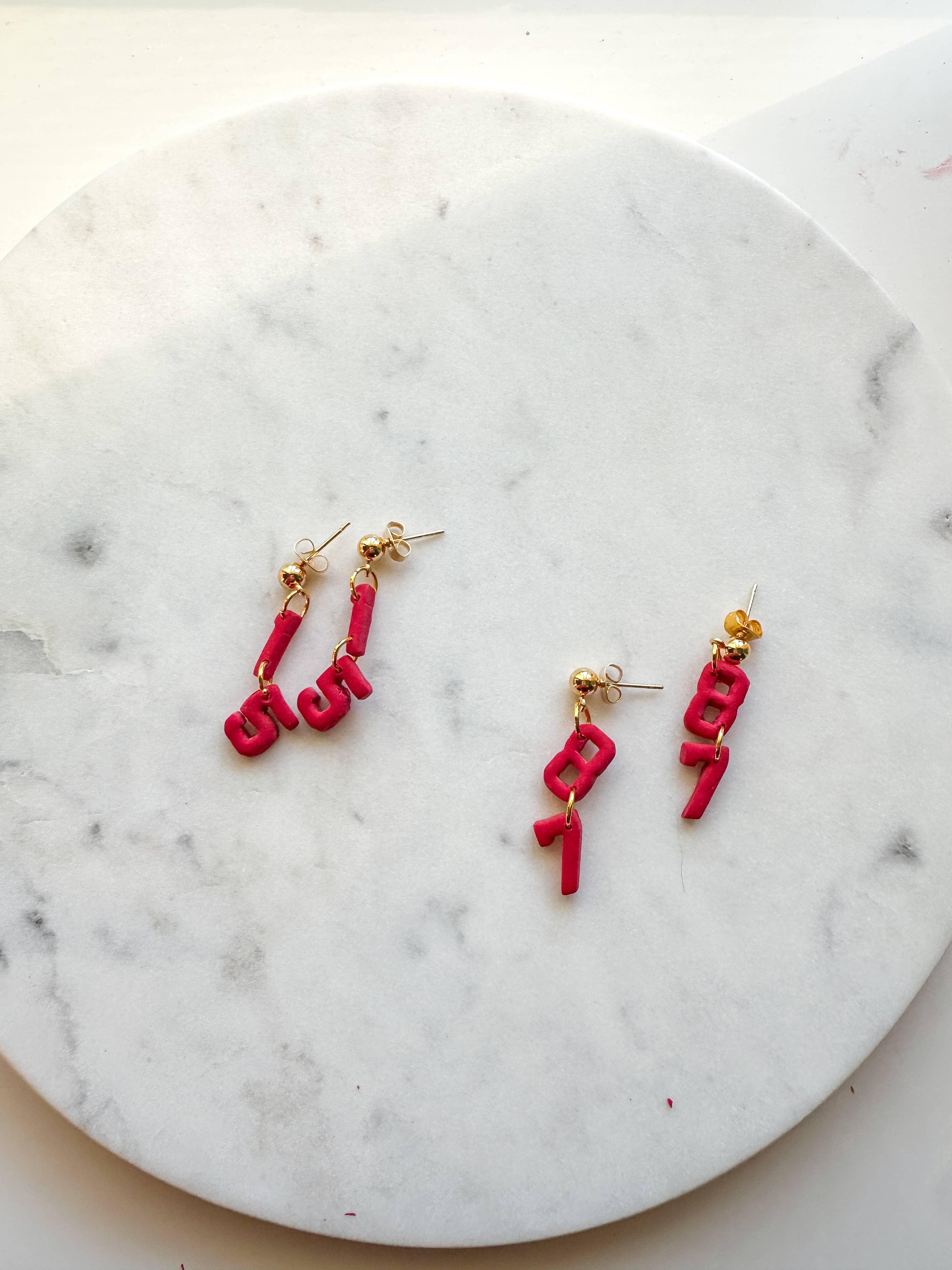 Vandy Visuals Shop - Wholesale Dangle Earrings - Kansas City Chiefs Football Game Day Jersey Dangles Earrings2