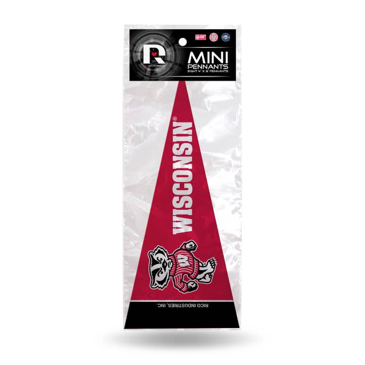 Rico Industries - Wholesale Flag - NCAA Wisconsin 8-Piece Mini Pennant Set