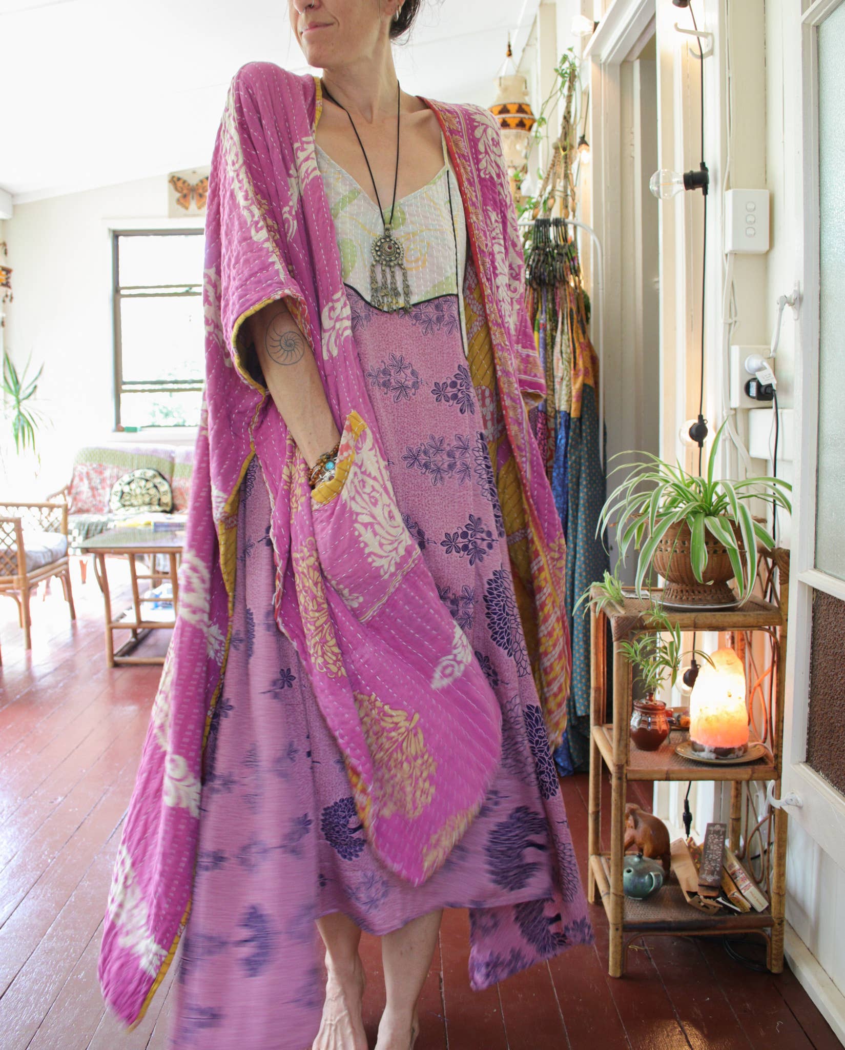 Renew Vintage - Wholesale Kimono - Women's - Kantha Ruana2