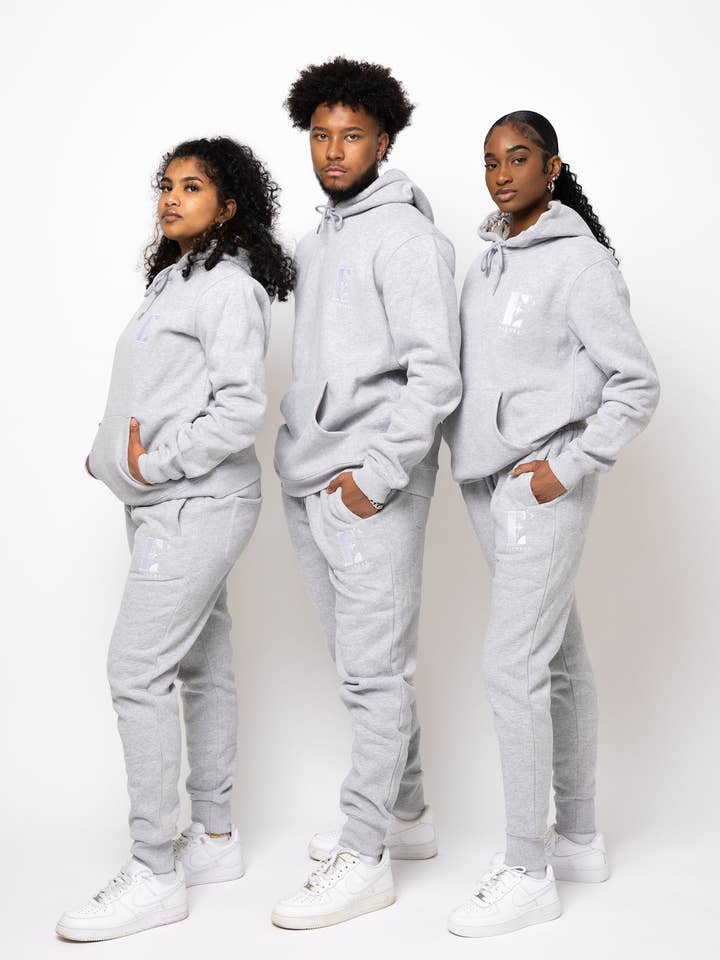 E's Element Essential Sweatsuit Set In Light Grey for wholesale by E's Element