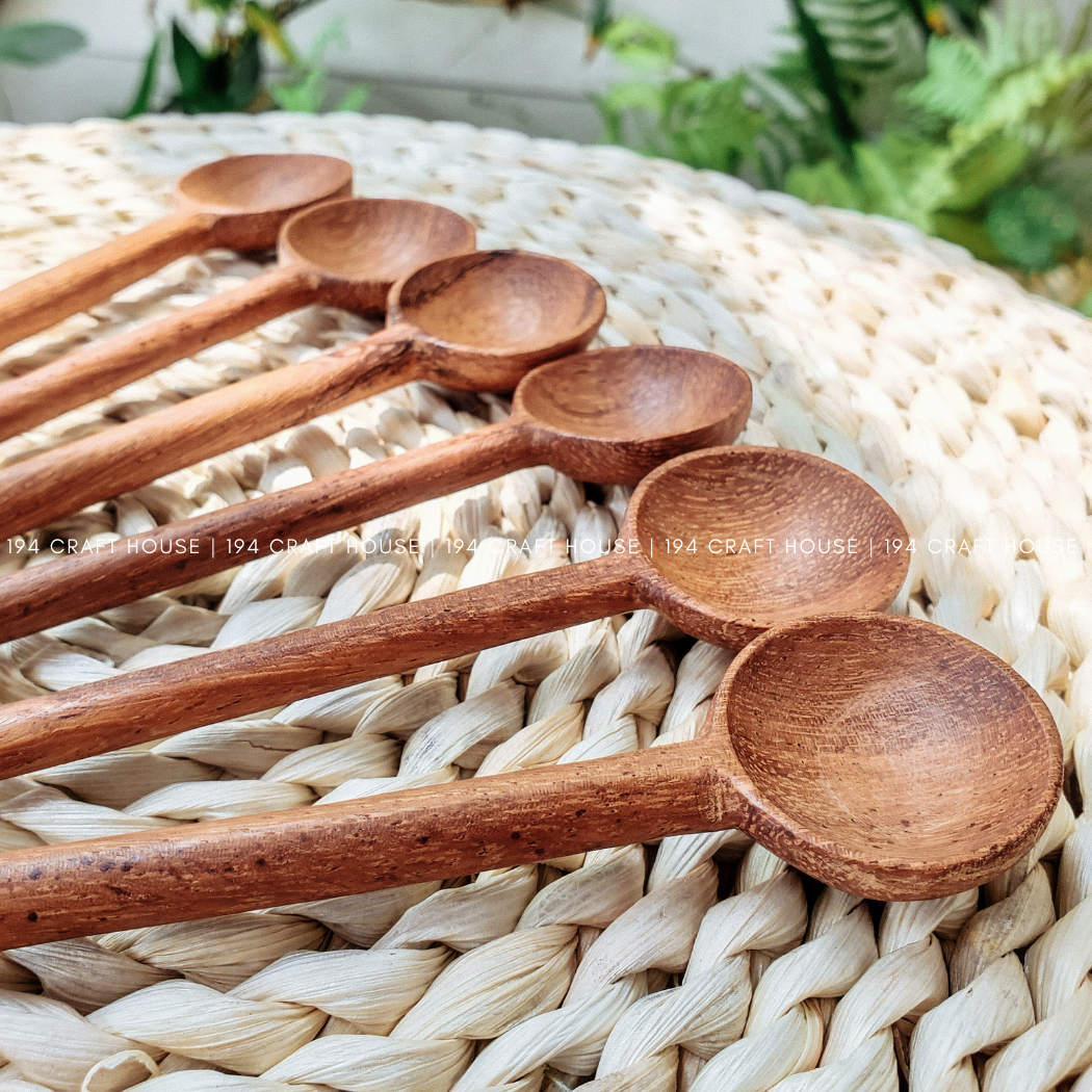 194 Craft House - Venta al por mayor Cucharas medidoras - Cucharas medidoras para café/té de madera tallada a mano6