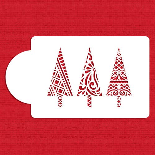 Plantilla moderna para tartas de árboles de Navidad para venta al por mayor de Designer Stencils