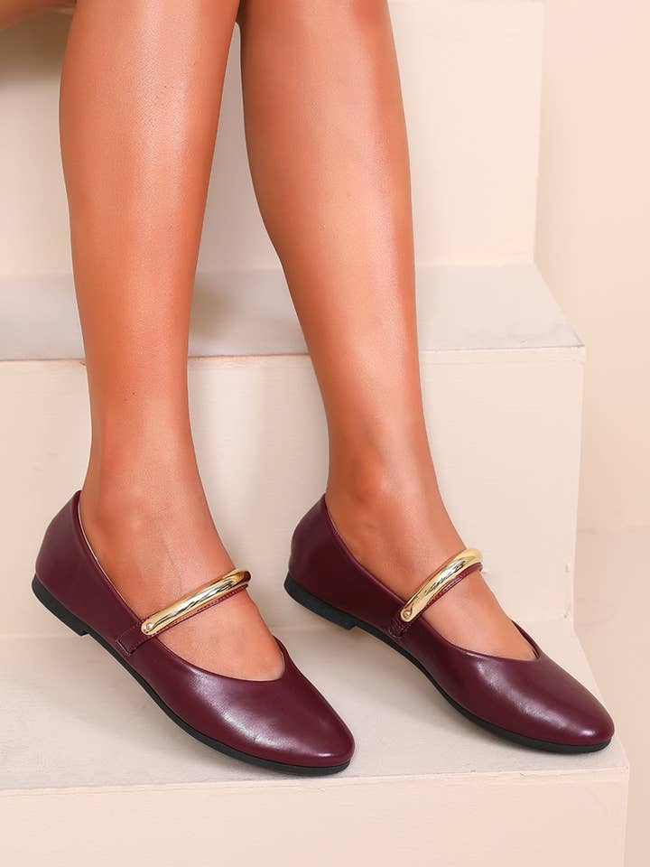 Ballet flat with buckle, comfortable sole H8-972M for wholesale by Joia Paris
