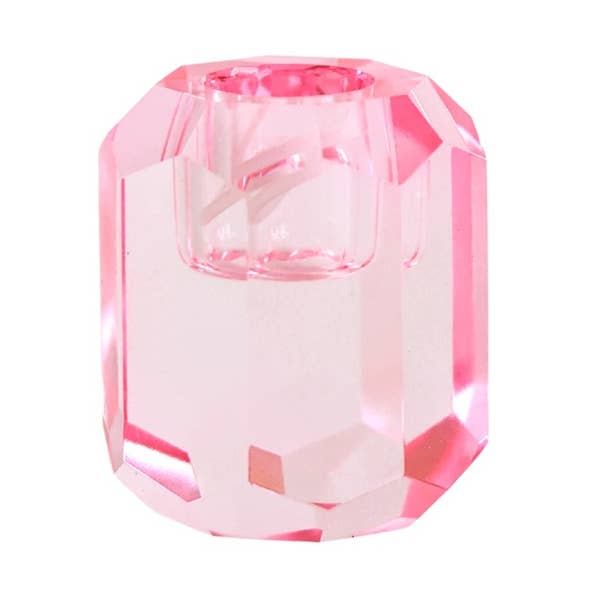 Candlestick Candle Holder Crystal Pink for wholesale by Aifcandles