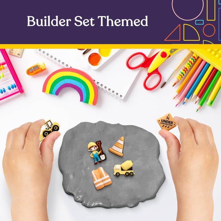 Special Supplies - Wholesale Putty/Slime - Kids - Sensory Therapy Putty for Kids and Adults with 10 Cute Charms - Resistive Hand Exercise Stress Relief Therapy Putty, Five Ounces of Each Putty (Construction Set - Strength: Medium)3