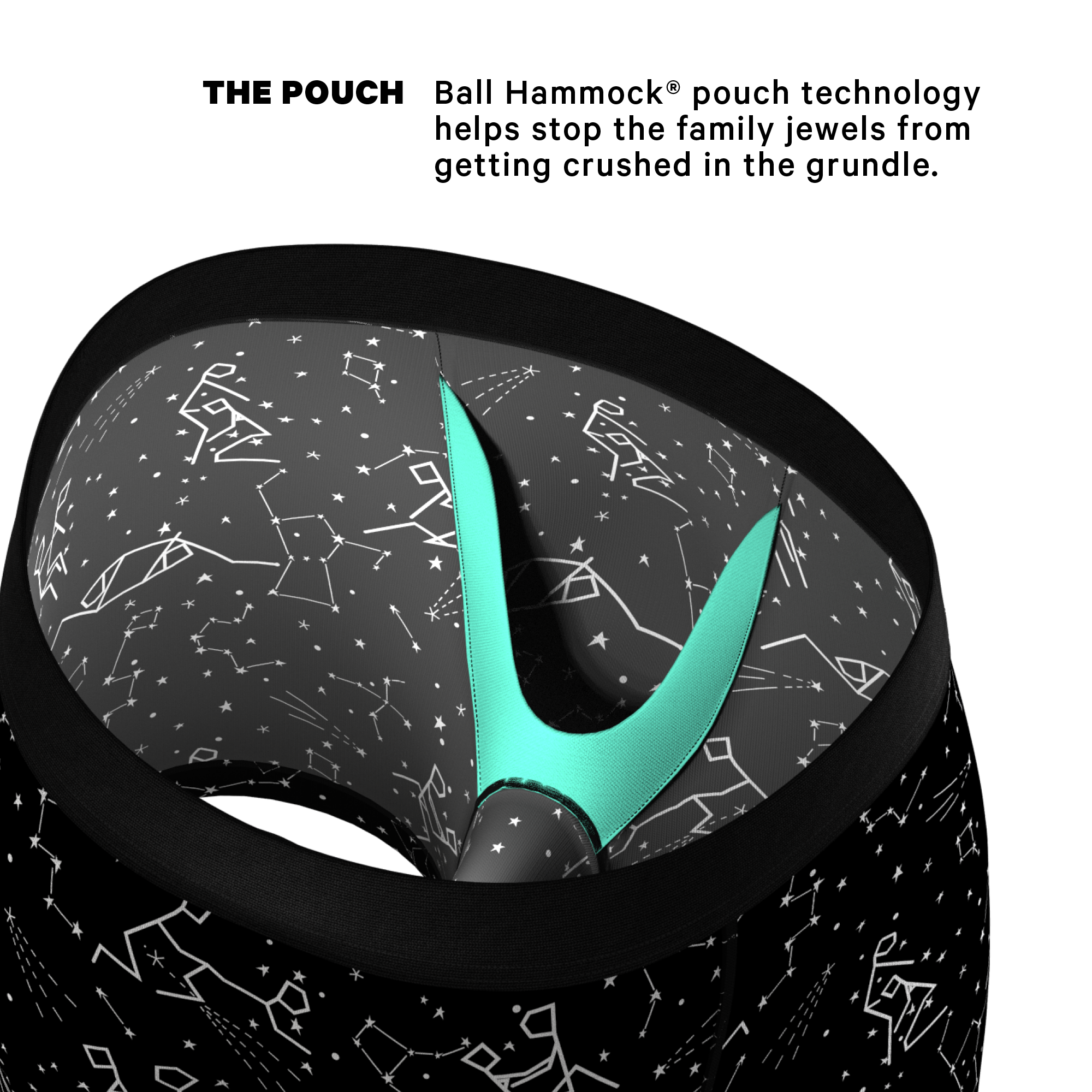 Shinesty, Inc - Wholesale Underwear - Men's - The Big Bang | Glow In The Dark Constellation Ball Hammock® Pouch Underwear2