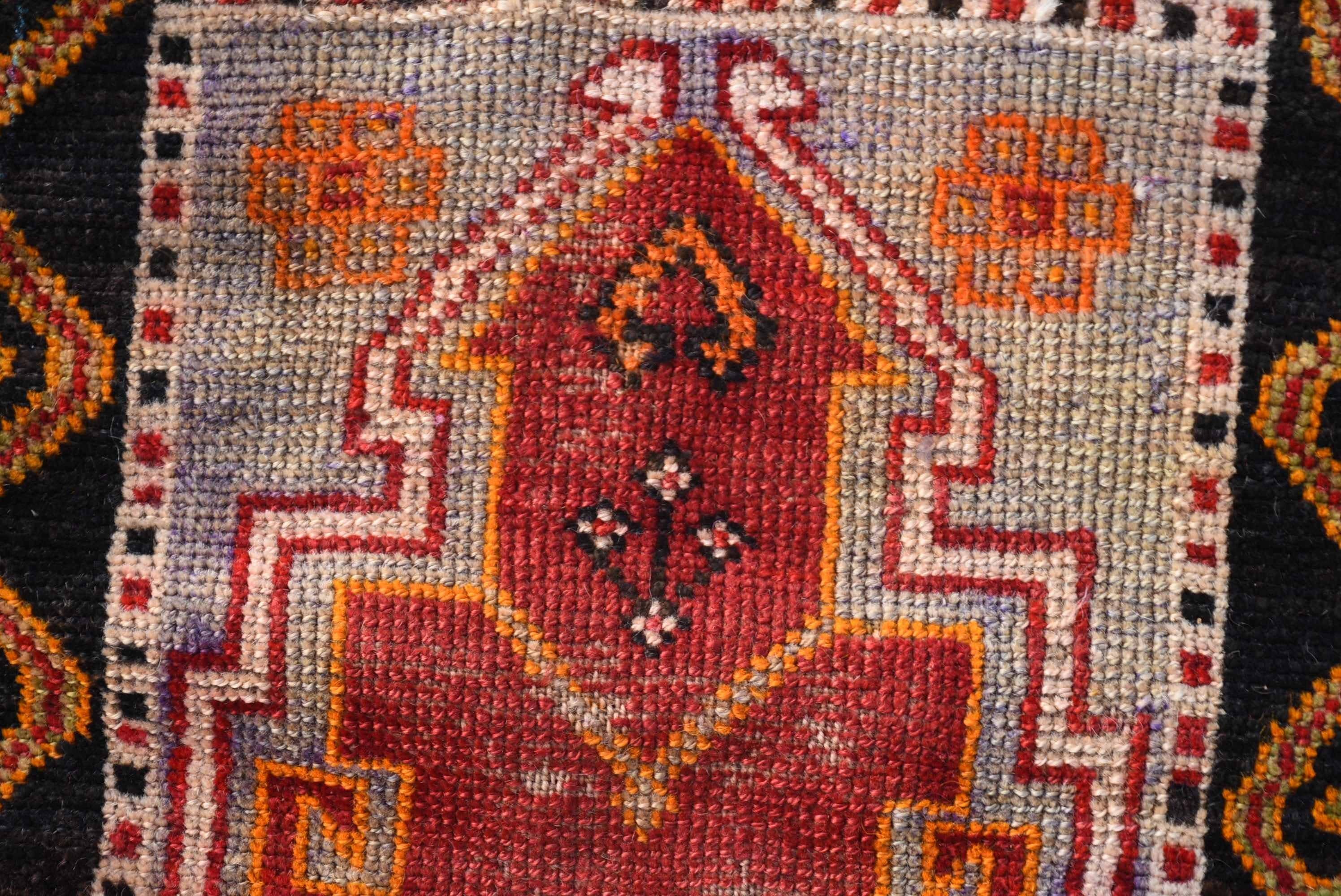 Vintage Rugs Loom - Vendita all'ingrosso Tappetini da bagno - Tappeto Patchwork Kilim Rosso Fatto a Mano, Tappeto di 1,3x3,1 Piedi Quadrati5