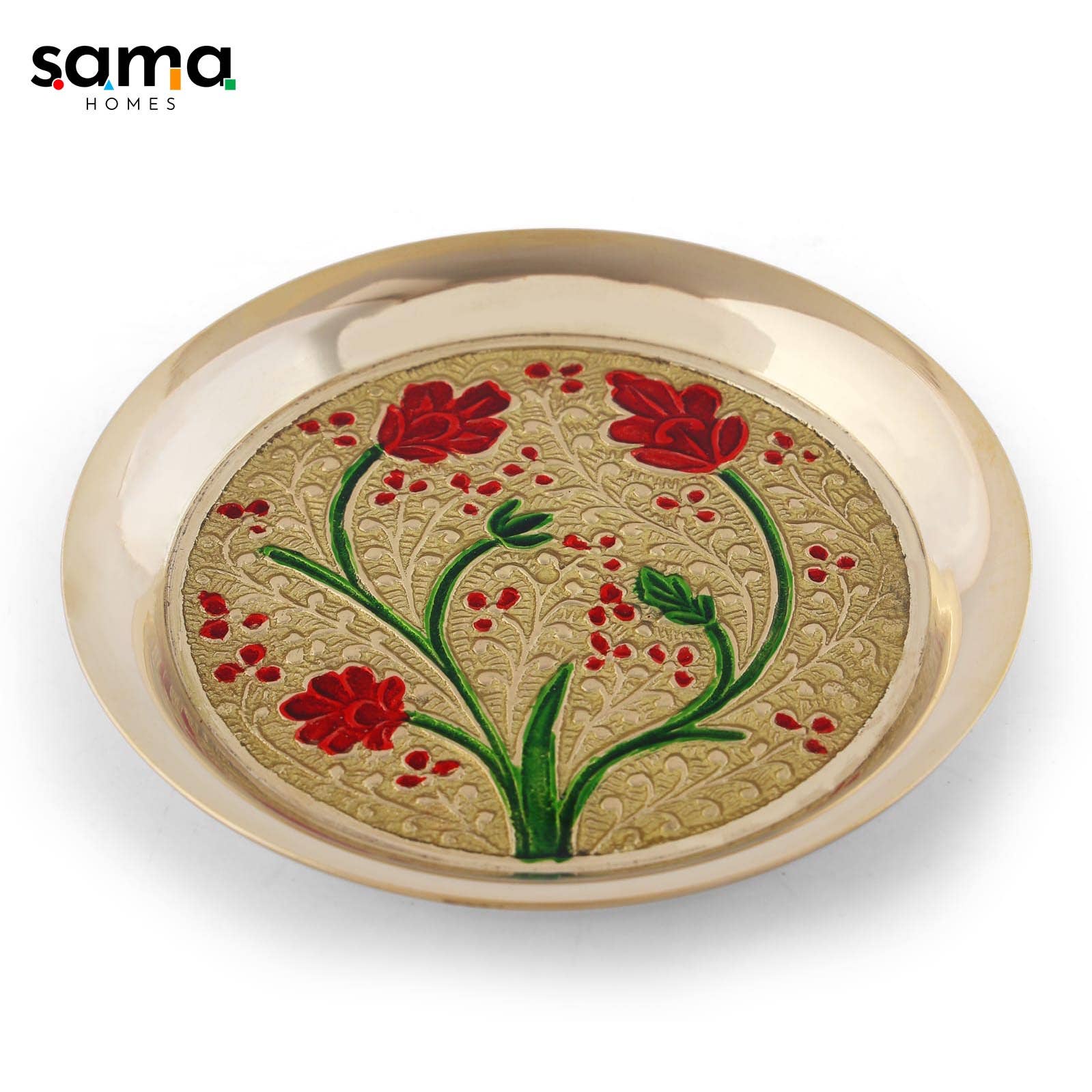 SAMA Homes - Wholesale Decorative Plate/Dish/Bowl - Meenakari Bhog Pooja Plate1