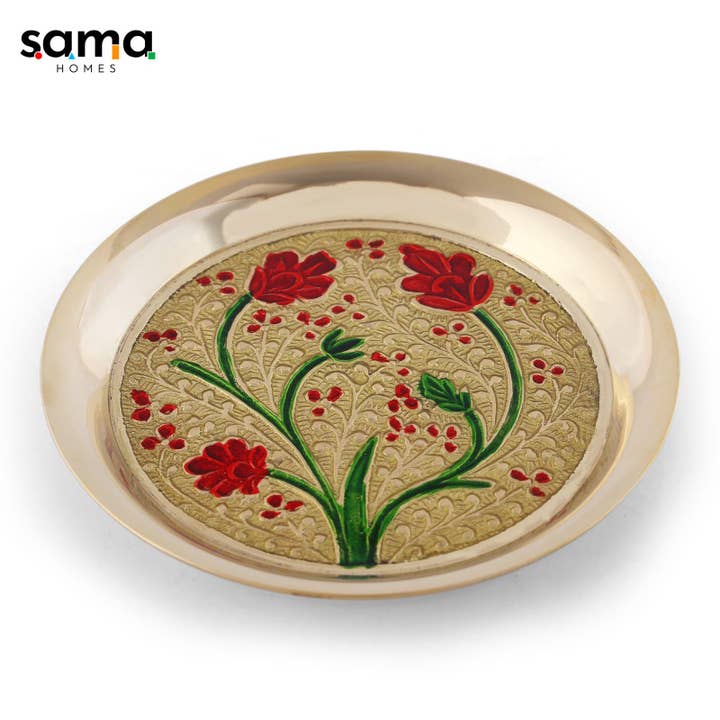 SAMA Homes - Wholesale Decorative Plate/Dish/Bowl - Meenakari Bhog Pooja Plate1