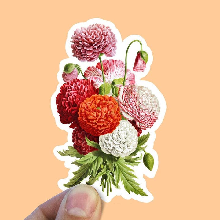 Autocollant en vinyle Coquelicots japonais pour la vente par Sweet Humors