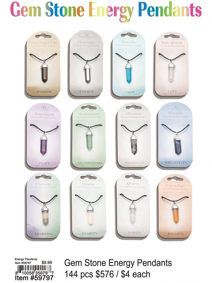 Colgantes de Energía de Piedras Preciosas. para venta al por mayor de Puka Creations