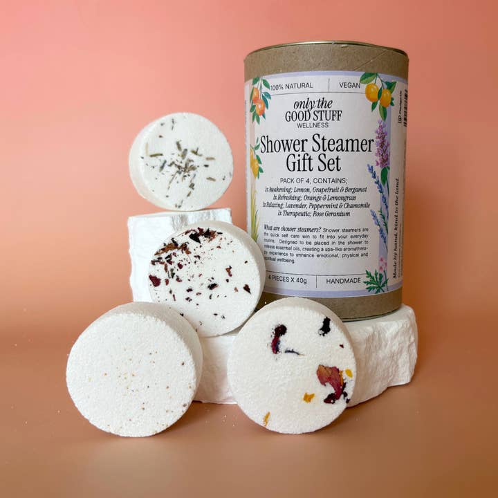 Only The Good Stuff UK – Engroshandel Brusefordamper/bombe – Shower Steamer Gavesæt3