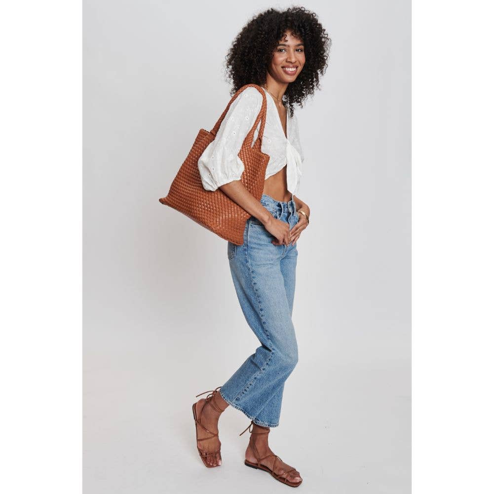 Moda Luxe - Vendita all'ingrosso Borsa tote - Donna - Borsa tote intrecciata in pelle vegana Solana26