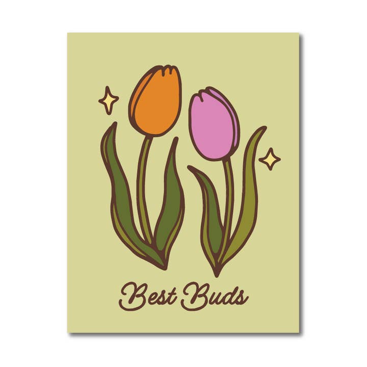 Best Buds Friendship Greeting Card for wholesale by Amberhill