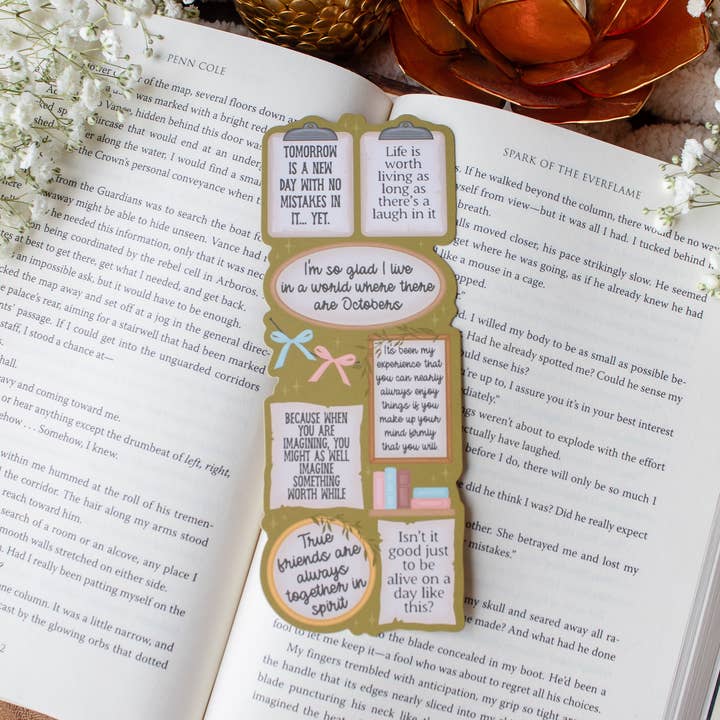 Meaggie Moos - Wholesale Bookmark - Anne of Green Gables Quote Wall Die-Cut Bookmark